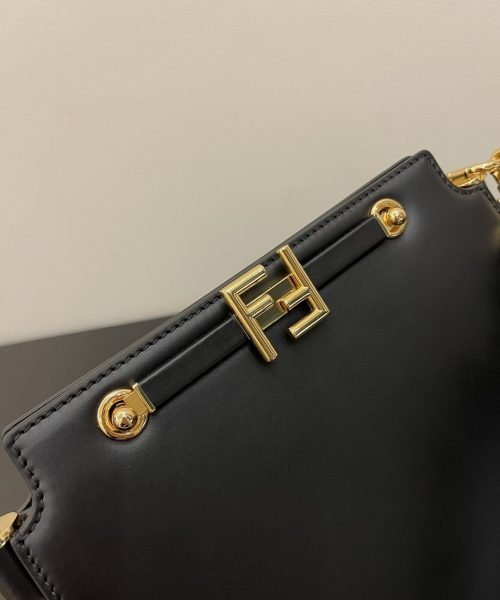 1:1 Replica Fendi Touch Black Bag For Woman 19cm/7.5in