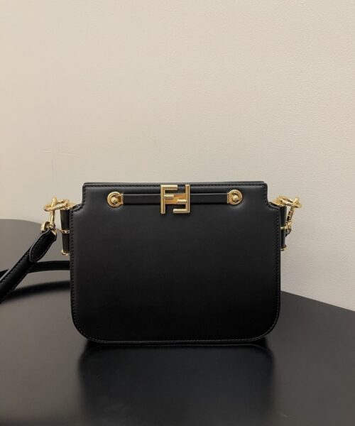 1:1 Replica Fendi Touch Black Bag For Woman 19cm/7.5in