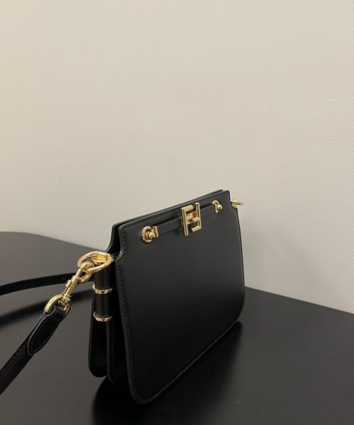 1:1 Replica Fendi Touch Black Bag For Woman 19cm/7.5in