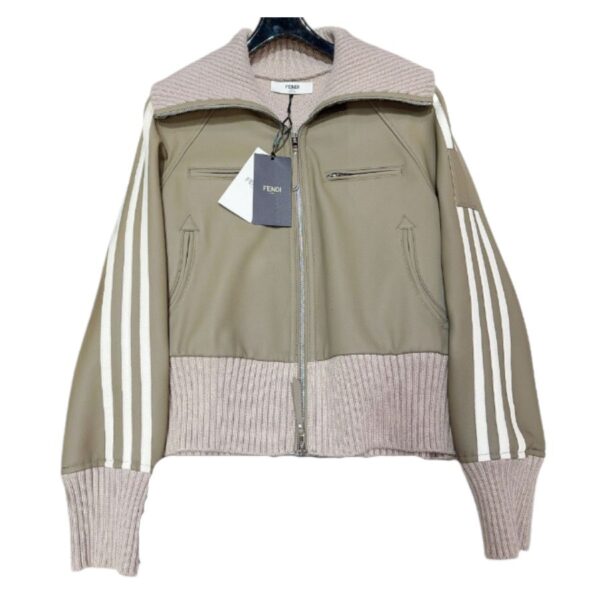 Fendi Turtleneck Jacket Green Khaki For Women