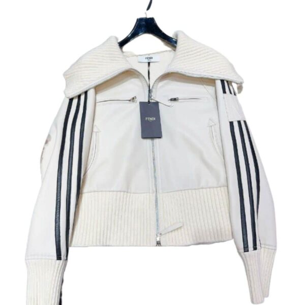 Fendi Turtleneck Jacket White For Women