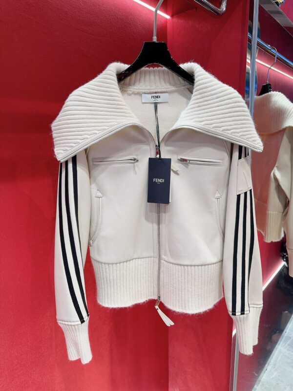 Fendi Turtleneck Jacket White For Women