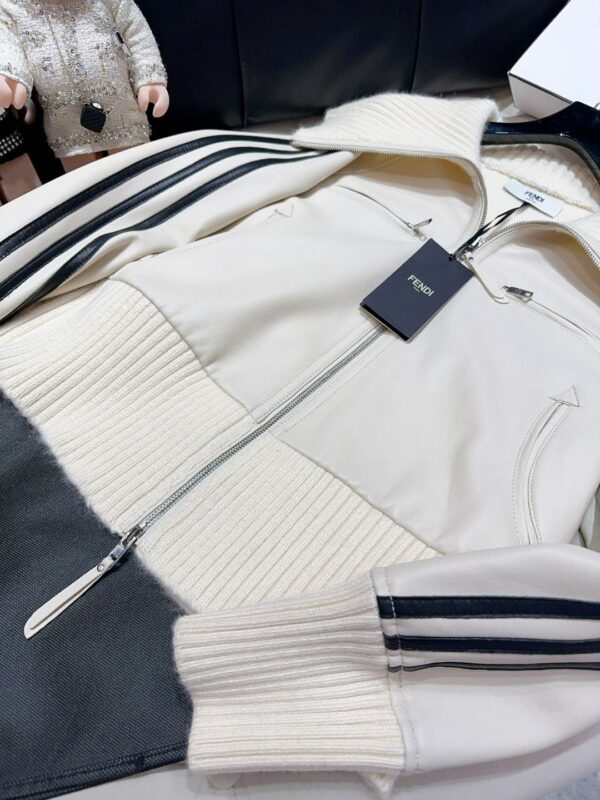 Fendi Turtleneck Jacket White For Women
