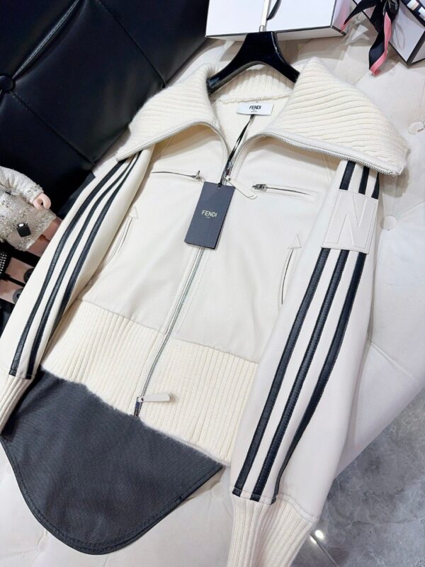 Fendi Turtleneck Jacket White For Women
