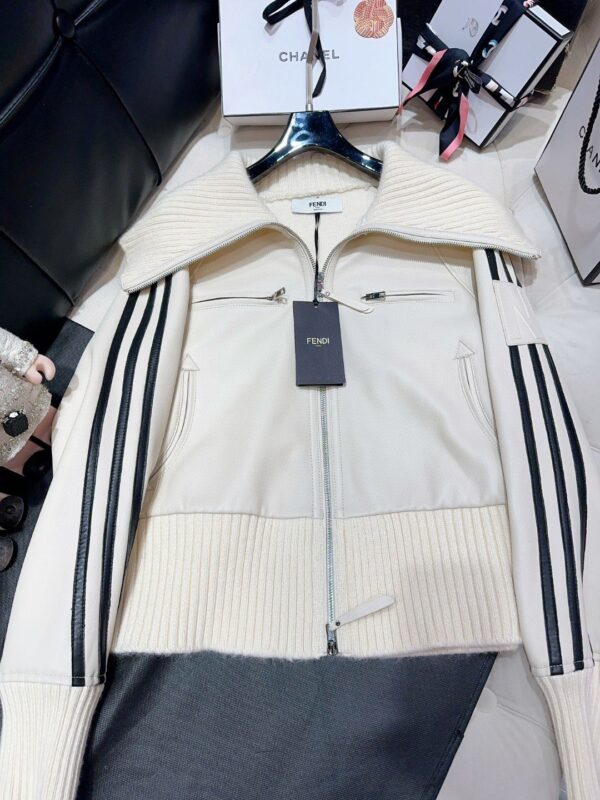 Fendi Turtleneck Jacket White For Women