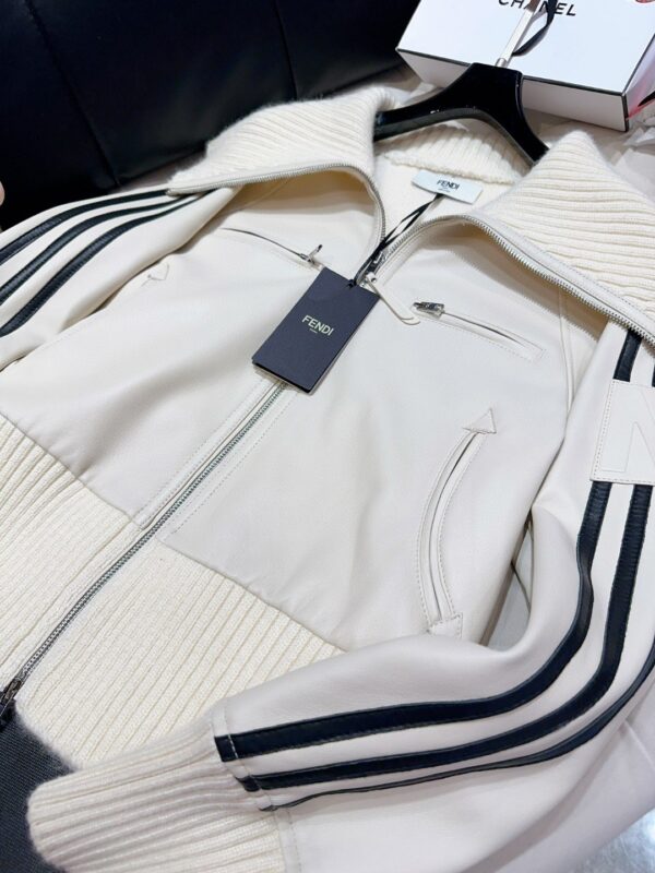 Fendi Turtleneck Jacket White For Women