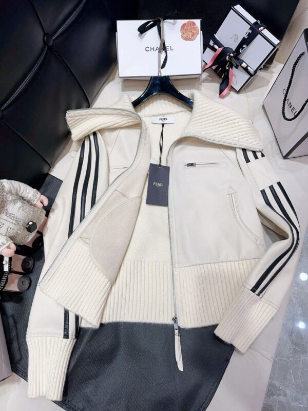 Fendi Turtleneck Jacket White For Women