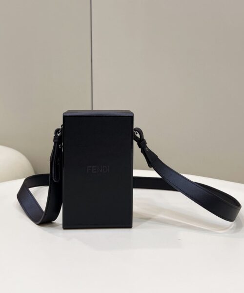 1:1 Replica Fendi Vertical Box Black RM 6,400 Bag For Woman 17cm/6.5in 7VA519AFB3F1Z35