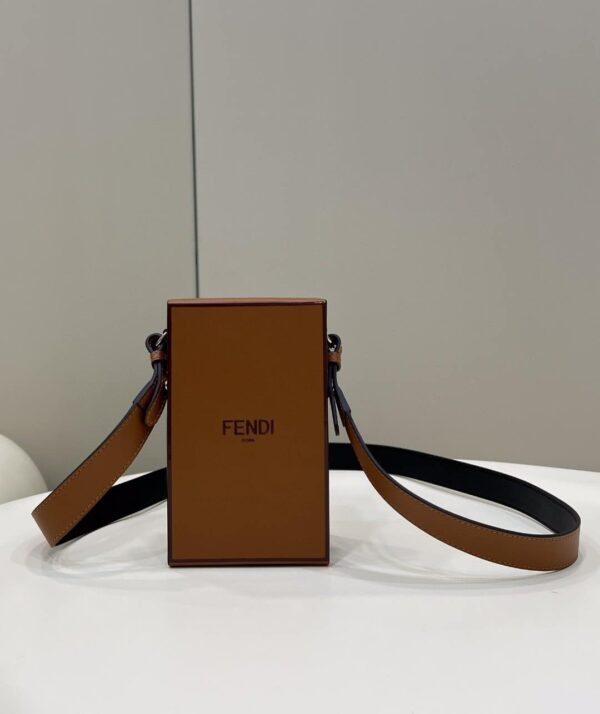 1:1 Replica Fendi Vertical Box Brown RM 6,400 Bag For Woman 17cm/6.5in 7VA519AFB3F1DZ9