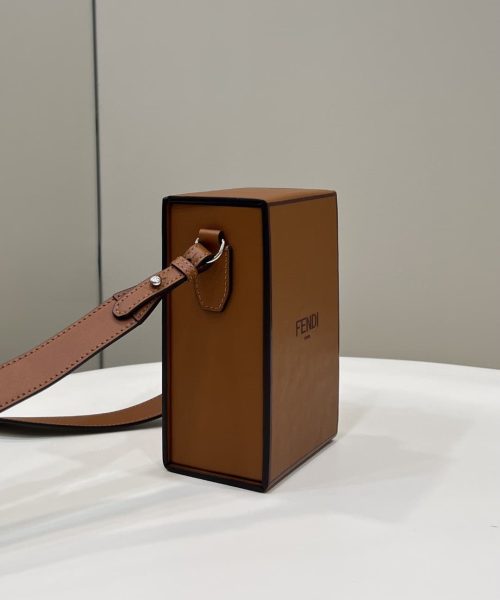 1:1 Replica Fendi Vertical Box Brown RM 6,400 Bag For Woman 17cm/6.5in 7VA519AFB3F1DZ9
