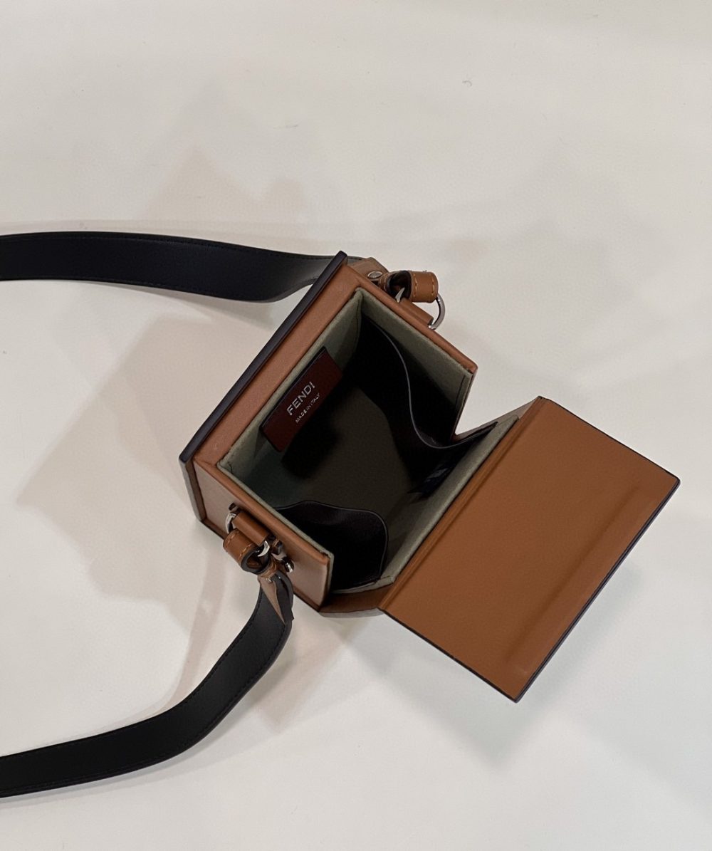 1:1 Replica Fendi Vertical Box Brown RM 6,400 Bag For Woman 17cm/6.5in 7VA519AFB3F1DZ9 - Image 3