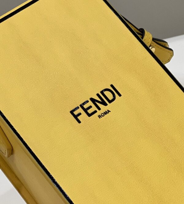 1:1 Replica Fendi Vertical Box Yellow RM 6,400 Bag For Woman 17cm/6.5in 7VA519ADP6F1CIA