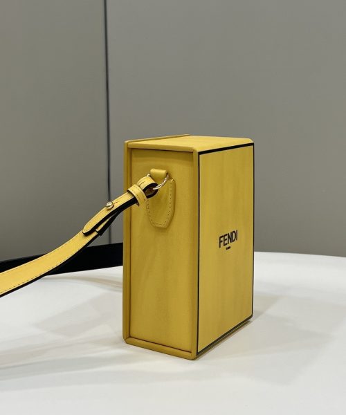 1:1 Replica Fendi Vertical Box Yellow RM 6,400 Bag For Woman 17cm/6.5in 7VA519ADP6F1CIA
