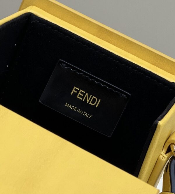 1:1 Replica Fendi Vertical Box Yellow RM 6,400 Bag For Woman 17cm/6.5in 7VA519ADP6F1CIA