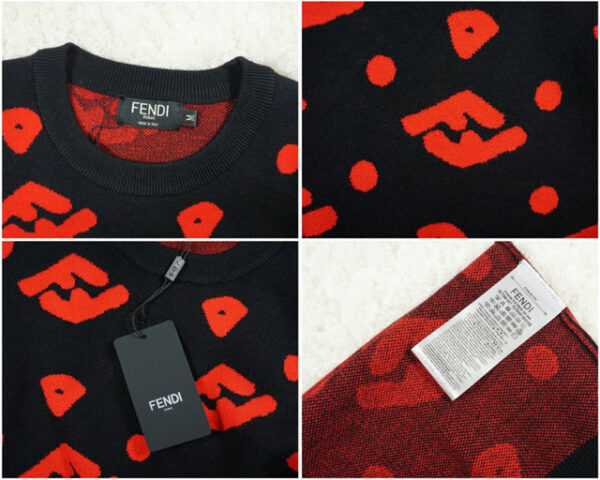Fendi Viscose And Cotton Jumper Black For Men FZY490ALJWF0QK0
