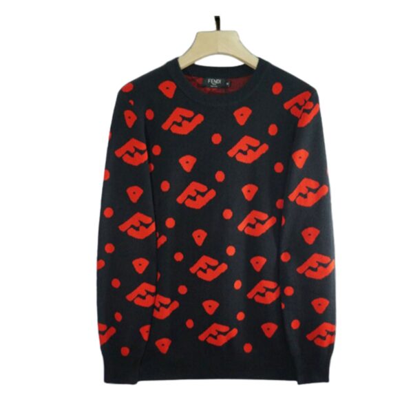Fendi Viscose And Cotton Jumper Black For Men FZY490ALJWF0QK0