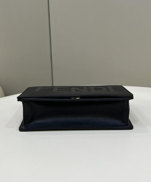 1:1 Replica Fendi Wallet On Chain Mini Black Bag For Woman 13.5cm/5.5in