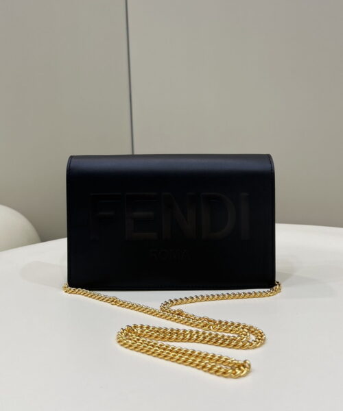 Fendi Wallet On Chain Mini Black Bag For Woman 13.5cm/5.5in