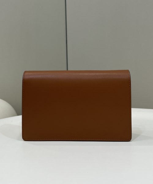 1:1 Replica Fendi Wallet On Chain Mini Brown Bag For Woman 13.5cm/5.5in