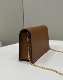 1:1 Replica Fendi Wallet On Chain Mini Brown Bag For Woman 13.5cm/5.5in