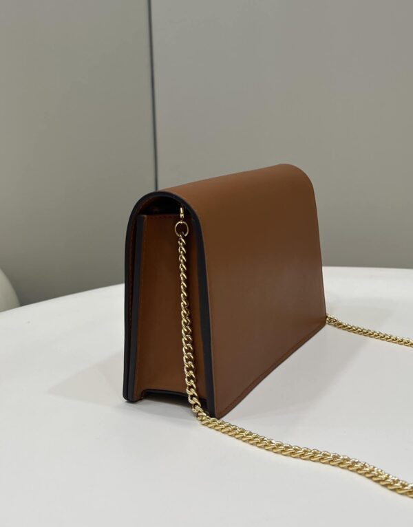 1:1 Replica Fendi Wallet On Chain Mini Brown Bag For Woman 13.5cm/5.5in