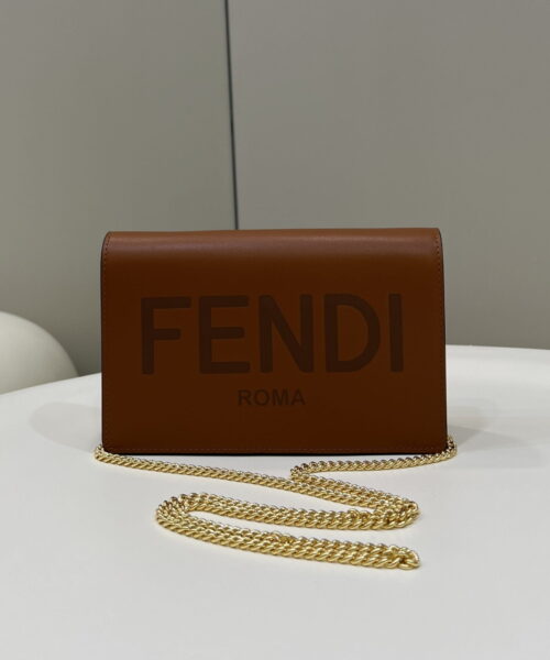 Fendi Wallet On Chain Mini Brown Bag For Woman 13.5cm/5.5in
