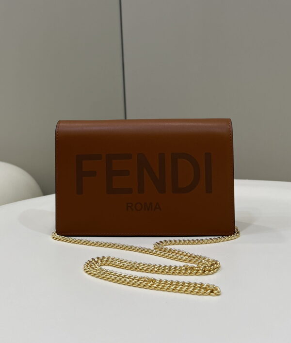 Fendi Wallet On Chain Mini Brown Bag For Woman 13.5cm/5.5in