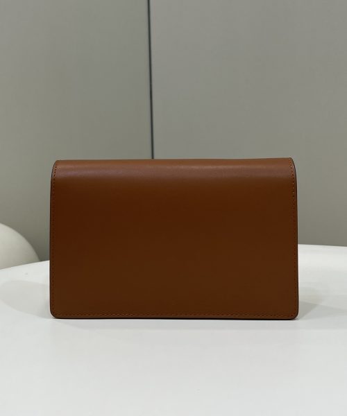 1:1 Replica Fendi Wallet On Chain Mini Brown Bag For Woman 13.5cm/5.5in