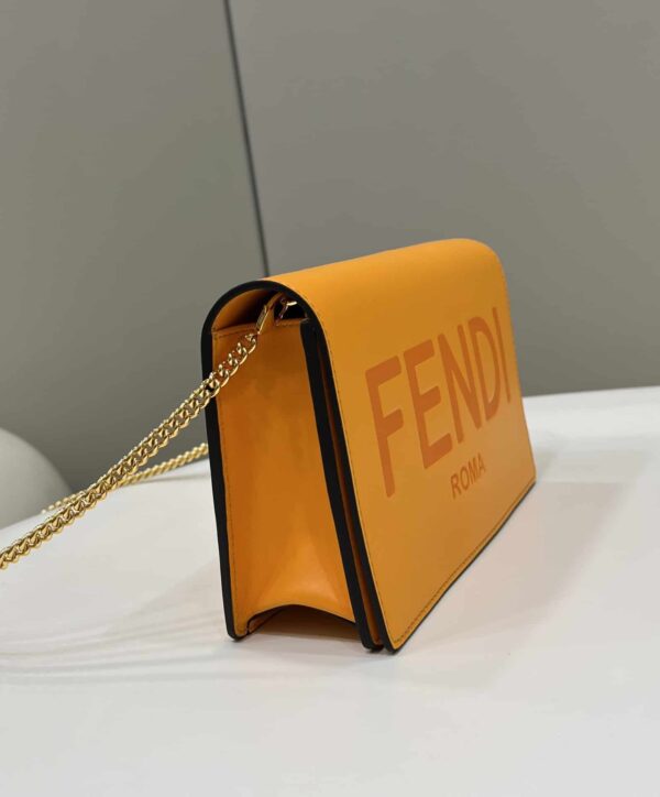 1:1 Replica Fendi Wallet On Chain Mini Orange Bag For Woman 13.5cm/5.5in