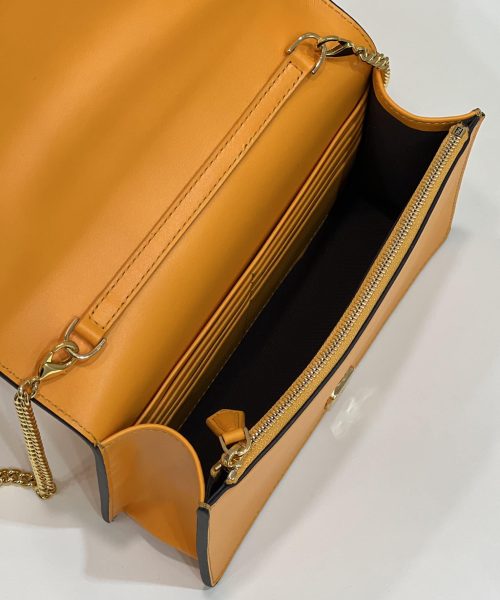 1:1 Replica Fendi Wallet On Chain Mini Orange Bag For Woman 13.5cm/5.5in