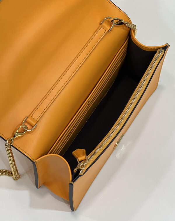 1:1 Replica Fendi Wallet On Chain Mini Orange Bag For Woman 13.5cm/5.5in