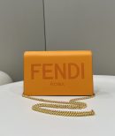 1:1 Replica Fendi Wallet On Chain Mini Orange Bag For Woman 13.5cm/5.5in