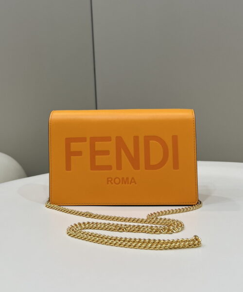 Fendi Wallet On Chain Mini Orange Bag For Woman 13.5cm/5.5in