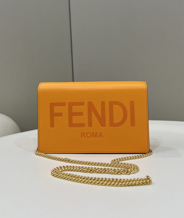Fendi Wallet On Chain Mini Orange Bag For Woman 13.5cm/5.5in
