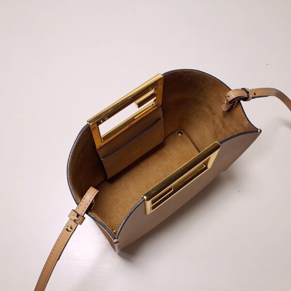 1:1 Replica Fendi Way Beige Black Bag For Woman 20cm/8in