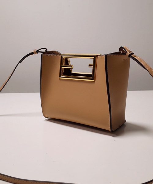 1:1 Replica Fendi Way Beige Black Bag For Woman 20cm/8in