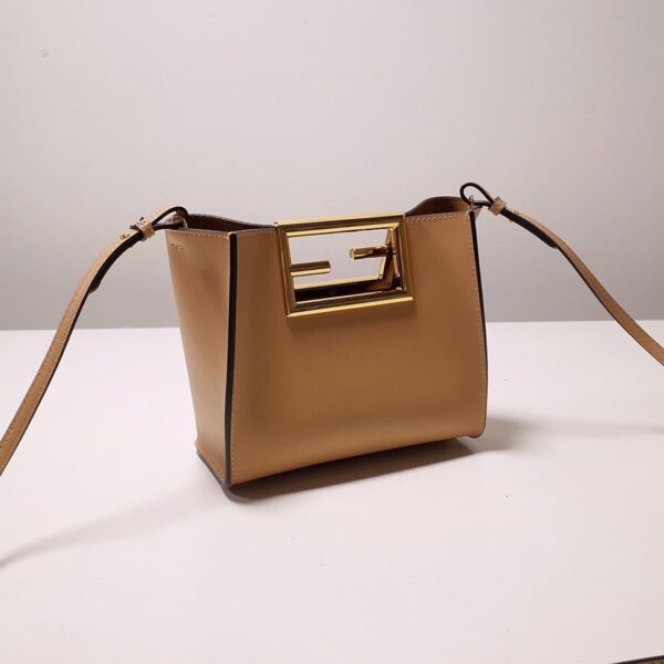 1:1 Replica Fendi Way Beige Black Bag For Woman 20cm/8in