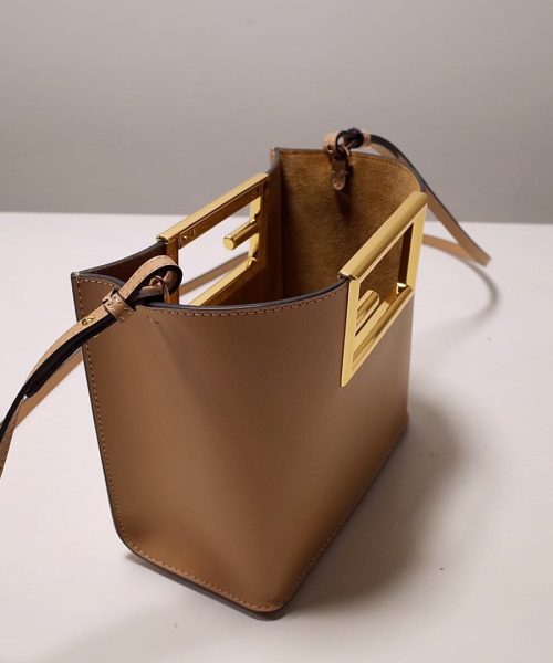 1:1 Replica Fendi Way Beige Black Bag For Woman 20cm/8in