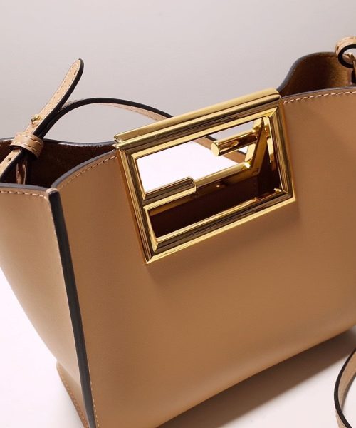 1:1 Replica Fendi Way Beige Black Bag For Woman 20cm/8in