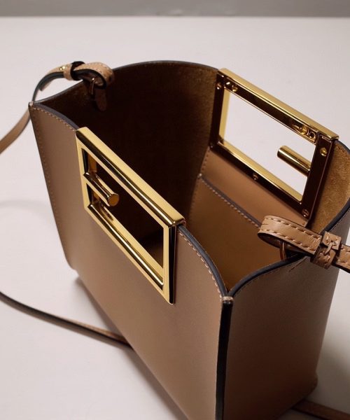 1:1 Replica Fendi Way Beige Black Bag For Woman 20cm/8in