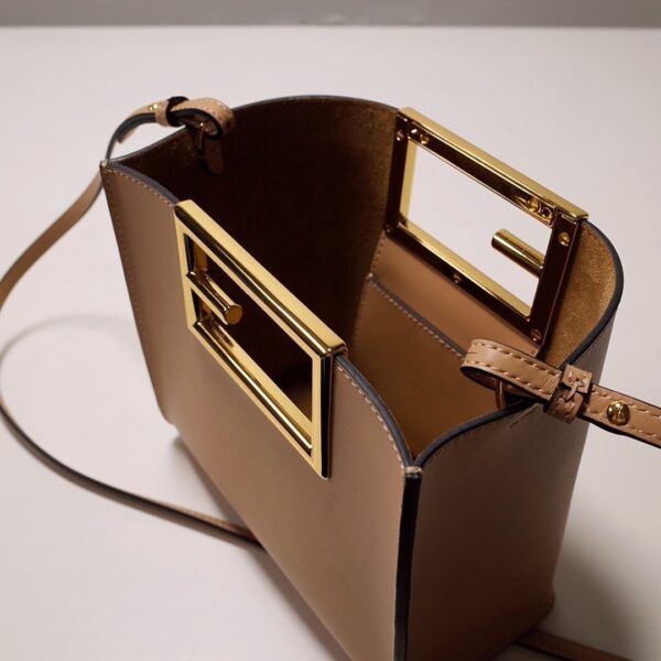 1:1 Replica Fendi Way Beige Black Bag For Woman 20cm/8in