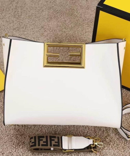 1:1 Replica Fendi Way Large White Bag For Woman 40cm/15.7in