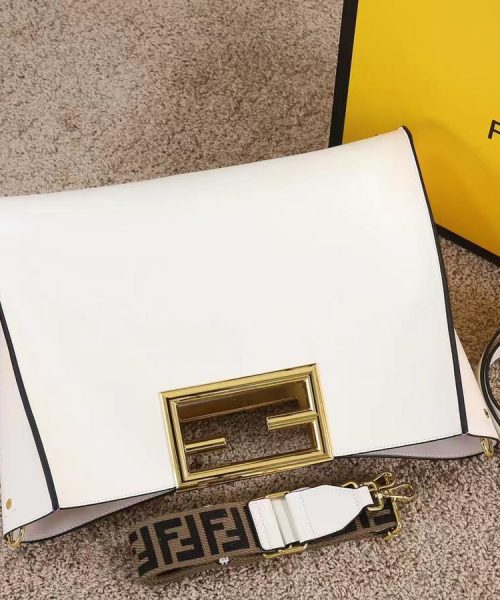 1:1 Replica Fendi Way Large White Bag For Woman 40cm/15.7in