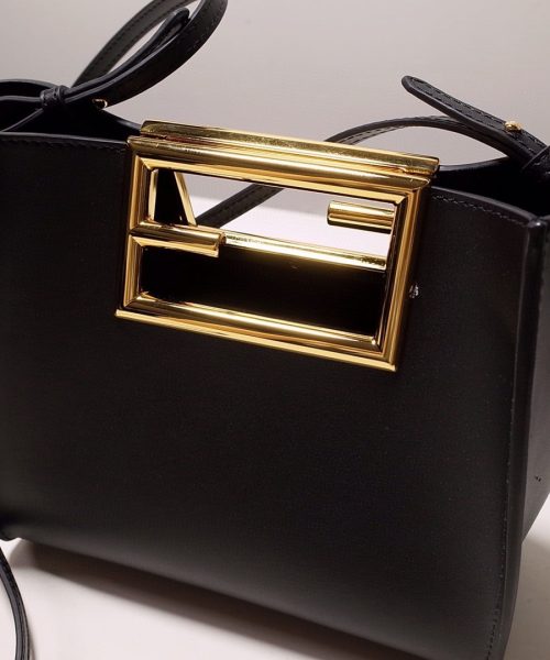 1:1 Replica Fendi Way Small Black Bag For Woman 20cm/8in 8BS054AAIWF0KUR