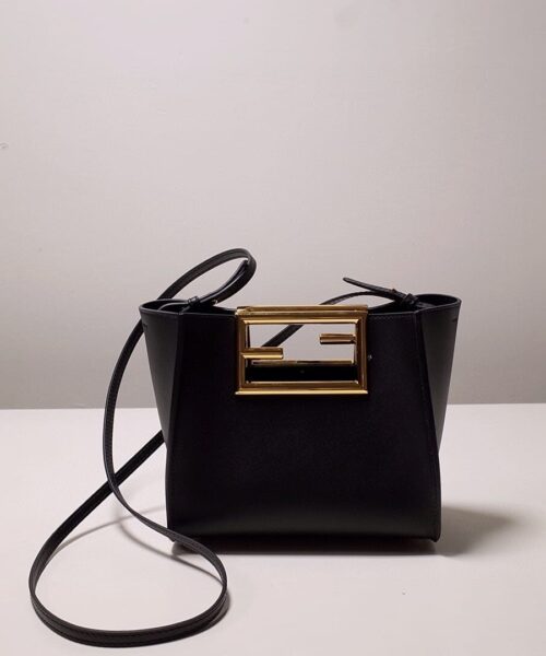 1:1 Replica Fendi Way Small Black Bag For Woman 20cm/8in 8BS054AAIWF0KUR