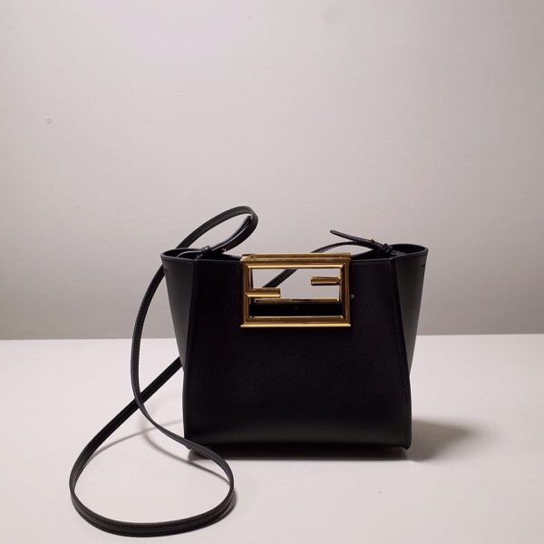 1:1 Replica Fendi Way Small Black Bag For Woman 20cm/8in 8BS054AAIWF0KUR