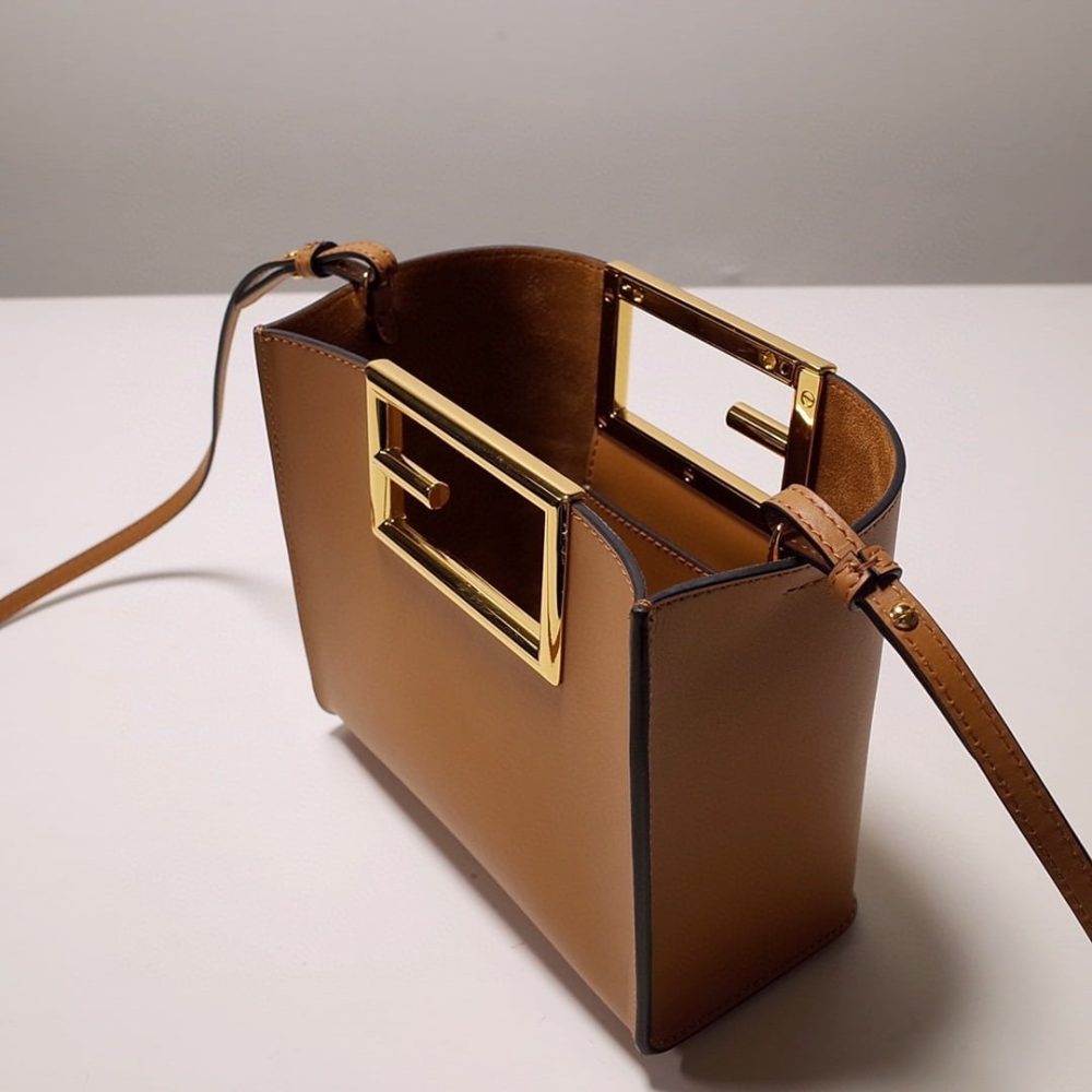 1:1 Replica Fendi Way Small Brown Bag For Woman 20cm/8in - Image 9