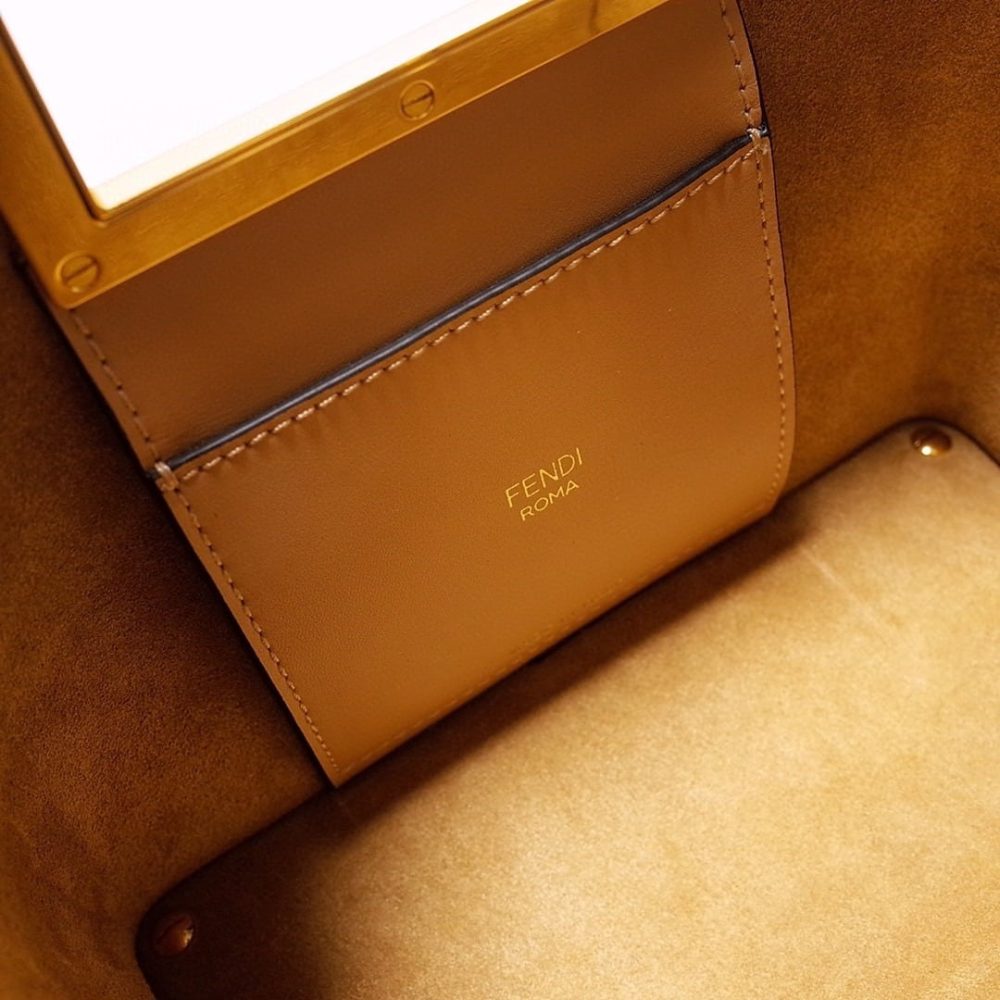 1:1 Replica Fendi Way Small Brown Bag For Woman 20cm/8in - Image 6