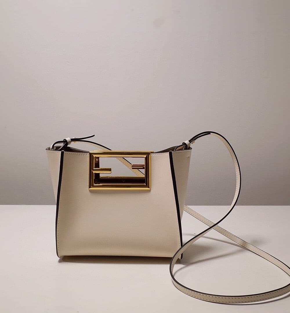 1:1 Replica Fendi Way Small White Bag For Woman 20cm/8in