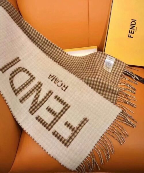 Fendi Wool And Cashmere Cream Scarf 180cm/71in FXT334AHR1F0QF7